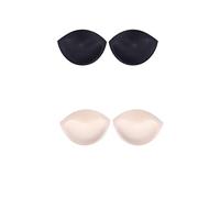 Lot de 2 paires de coussinets de soutien-gorge, coussinets en éponge amovibles pour soutien-gorge push-up et soutien-gorge épais pour petite tasse, multicolore, Taille unique