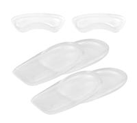Lot de 2 paires de coussinets de talon de 1 cm de hauteur invisible avec colle transparente, coussinets de talon en gel silicone, coussinets de talon confortables avec surélévation, pour chaussures