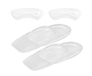 Lot de 2 paires de coussinets de talon de 1 cm de hauteur invisible avec colle transparente, coussinets de talon en gel silicone, coussinets de talon confortables avec surélévation, pour chaussures