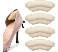 Lot de 2 paires de coussinets de talon pour homme et femme - Coussinets pour chaussures amples - Design profilé anti-frottement - Beige