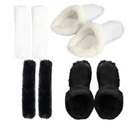 Lot de 2 paires de doublures de chaussures pelucheuses avec bande de chaussures - Insert de pantoufles, semelles intérieures de chaussures, doublures de chaussures amovibles et lavables