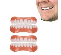 Lot de 2 Paires de Fausses Dents Réglables à Clipser - Facettes Dentaires Supérieures et Inférieures Pour Restauration Temporaire et Protection