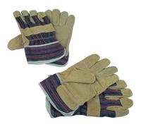 Lot de 2 paires de gant de protection en croûte de cuir de porc, Bruder mannesmann M41702