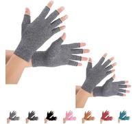 Lot de 2 paires de gants d'arthrite - Soutien des gants de compression et chaleur pour les mains, les articulations des doigts - Soulagement des douleurs rhumatoïdes, arthrose, RSI, tunnel carpien (S,