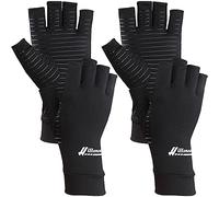 Lot de 2 paires de gants de compression en cuivre pour arthrite et soulagement de la douleur rhumatoïde, arthrose et tunnel carpien, gants sans doigts pour la dactylographie et le travail quotidien