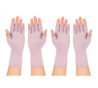 Lot de 2 paires de gants de compression pour arthrite pour homme et femme | Gants à doigts ouverts pour soutien du poignet | Gants de thérapie du canal carpien, tissu respirant évacuant l'humidité,