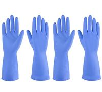 Lot de 2 paires de gants en caoutchouc réutilisables pour la cuisine, taille L, bleu