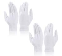 Lot de 2 paires de gants en coton blanc - Gants hydratants - Pour le sommeil et le spa - Conviennent pour les mains sèches et l'eczéma - Examen des bijoux