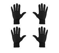 Lot de 2 paires de gants en coton noir, épaisseur moyenne L, gants de protection, gants en coton pour mains sèches, eczéma, cosmétiques, pièces de monnaie, bijoux et argent