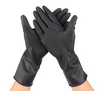 Lot de 2 paires de gants en latex réutilisables noirs pour salon de coiffure pour protéger contre la coloration des cheveux (2 paires)