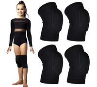 Lot de 2 paires de genouillères pour enfants de 7 à 12 ans avec protection épaisse pour danse, VTT, handball, vélo, snowboard, scooter, football, lutte