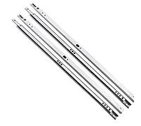 Lot de 2 paires de glissières de tiroir en métal à roulement à billes de 17 mm pour maison, cuisine, bureau [400 mm de long]