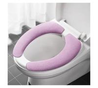 Lot de 2 paires de housses de siège de toilette autocollantes en flanelle chaude et réutilisable, lavables et universelles.(Enlarge-purple)