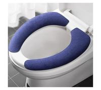Lot de 2 paires de housses de siège de toilette autocollantes en flanelle chaude et réutilisable, lavables et universelles.(Enlarge-dark blue)