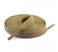 Lot de 2 paires de lacets à une couche - Résistants à la déchirure - Largeur : 8 mm - Lacets plats de rechange pour chaussures de course, chaussures de loisirs, chaussures de sport - Kaki - 140 cm