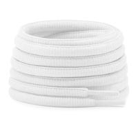 Lot de 2 paires de lacets ovales athlétiques épais 4 mm DELELE demi-ronds, 01 blanc., 62.99"Inch (160CM)
