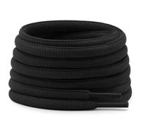 Lot de 2 paires de lacets ovales athlétiques épais 4 mm DELELE demi-ronds, 02 - Noir., 55.12"Inch (140CM)