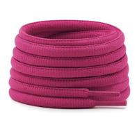 Lot de 2 paires de lacets ovales athlétiques épais 4 mm DELELE demi-ronds, 14 rose vif, 55.12"Inch (140CM)