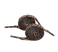 Lot de 2 paires de lacets plats à imprimé léopard résistants aux déchirures pour chaussures de sport, chaussures de sport, chaussures de course, chaussures de loisirs, marron, 80 cm