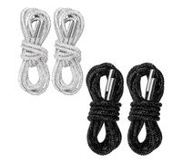 Lot de 2 Paires de Lacets Ronds Avec Strass, Cordons à Capuche Scintillants de 120 cm, Adaptés Pour Baskets, Ceintures de Pantalon, Décoration de Vêtements (Noir, Blanc)