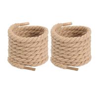 Lot de 2 paires de lacets ronds renforcés pour chaussures décontractées - 120 cm - Couleur unie - Abrasion torsadée épaisse, Couleur blé, 120cm