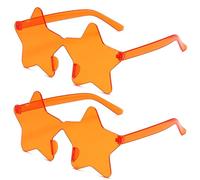 Lot de 2 paires de lunettes de soleil surdimensionnées en forme d'étoile multicolores sans monture pour femme, orange