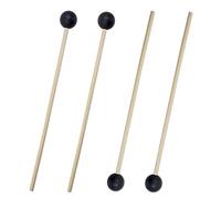 Lot de 2 paires de maillets Marimba pour xylophone, bâtons de glockenspiel, maillet de clavier, en caoutchouc noir, avec poignée en bois pour jouer des instruments de percussion