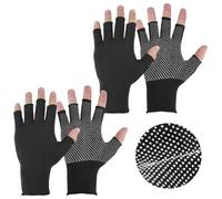 Lot de 2 paires de mitaines de travail antidérapantes et respirantes, légères, pour cyclisme, moto, vélo, fitness, randonnée, escalade, sports de plein air, pour homme et femme, noir, Noir , taille