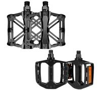 Lot de 2 paires de pédales de vélo avec réflecteurs et en forme de X pour VTT 9/16" en alliage d'aluminium antidérapantes universelles