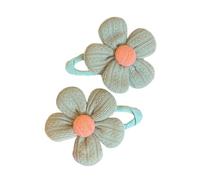 Lot de 2 paires de pinces à cheveux en forme de fleurs en tissu - Colorées - Pinces à cheveux automatiques antidérapantes - En métal - Pour femmes - Cheveux fins et moyens - Vert