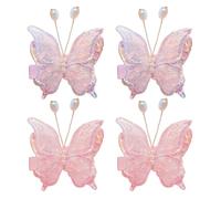 Lot De 2 Paires De Pinces À Cheveux Pour Filles, Pinces À Cheveux Pour Bébé, Pinces À Cheveux Papillon Pour Filles, Accessoires Pour Cheveux Roses Pour Filles, Violet)