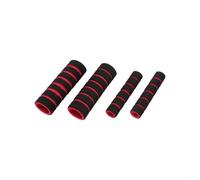 Lot de 2 paires de poignées de guidon de moto en mousse souple pour guidon de vélo et levier de frein et d'embrayage, antidérapantes et absorbant les vibrations pour le cyclisme, noir + rouge