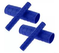 Lot de 2 paires de poignées de guidon de moto et housses de levier de frein, manchons en caoutchouc antidérapant TRP souple pour vélo électrique, cyclomoteur, scooter, longueur 106 mm avec motif (bleu