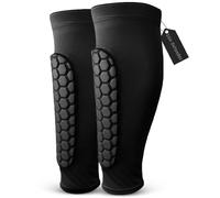 Lot de 2 paires de protège-tibias de football pour jeunes et adultes Noir Taille M (11-13 ans)