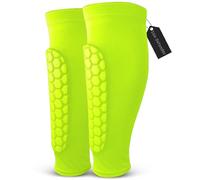 Lot de 2 paires de protège-tibias de football pour jeunes et adultes (vert, taille L (14 ans et plus)