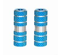 Lot de 2 paires de repose-pieds arrière en alliage d'aluminium avec motif de rainure antidérapante pour les essieux de vélo (bleu)