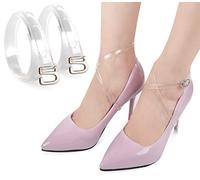 Lot de 2 paires de sangles transparentes invisibles et détachables pour chaussures à talons hauts, chaussures et pompes