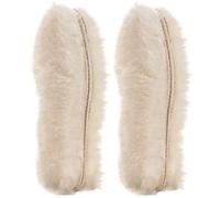 Lot de 2 paires de semelles intérieures de luxe en peau de mouton véritable et laine d'agneau mélangée confortables, chaudes et moelleuses, parfaites pour chaussures plates Pointure 36, beige