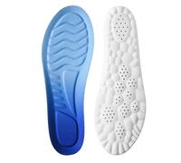 Lot de 2 paires de semelles intérieures de massage confortables pour homme/femme en mousse à mémoire de forme rembourrée pour le sport, respirantes et douces (bleu, 35-36)