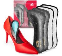 Lot de 2 paires de semelles intérieures en cuir SULPO pour chaussures à talons - Moulées et amortisseurs en EVA Noir Taille 35-36