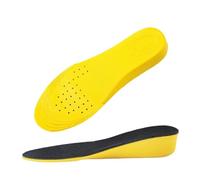 Lot de 2 paires de semelles intérieures invisibles pour homme et femme - Soulève le talon - Respirantes - Absorption des chocs - Coussin de soin des pieds (hauteur 3,5 cm, 250 mm) - Jaune