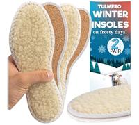 Lot de 2 Paires de Semelles Thermiques en Peau d'Agneau - Chaudes d'Hiver Avec Empiècements Ourlés - Fourrure Naturelle et Liège - Taille 43
