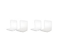 Lot de 2 paires de serre-livres en acrylique transparent en forme de L - 10 x 8 x 10,5 cm