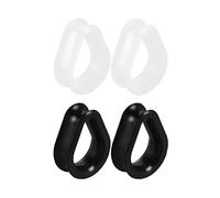 Lot de 2 paires d'écarteurs d'oreille en silicone en forme de goutte - Noir et blanc - En forme de goutte - Pour lobe mignon - Cadeau d'anniversaire, Silicone, Sans pierre précieuse