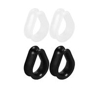 Lot de 2 paires d'écarteurs d'oreille en silicone en forme de goutte - Noir et blanc - En forme de goutte - Pour lobe mignon - Cadeau d'anniversaire, Silicone, Sans pierre précieuse