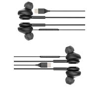 Lot de 2 paires d'écouteurs filaires USB C type C pour Android PC, connexion microphone, câble audio, écouteurs, compatible avec Samsung S25, S24, iPhone 16, 15 Pro Max