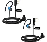 Lot de 2 paires d'écouteurs, talkie-walkie, en forme de G, 2 broches, avec microphone PTT et écouteurs pour radio UV5R 888s, UV-82HP BF-F8HP Kenwood h777 RT24 RT27