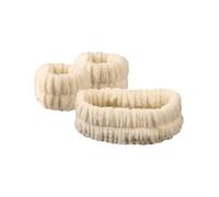 Lot de 2 paires d'élastiques à cheveux en polaire corail imperméable pour le visage - Accessoires pour cheveux (jaune riz)