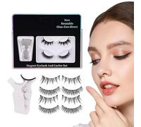 Lot de 2 paires d'extensions de cils magnétiques - Aspect naturel - Sans colle - Magnétique - Sans colle - Pour sœur, fille, petite amie, maison, voyage, fille, débutante