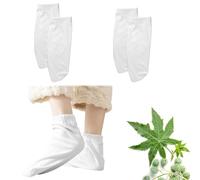 Lot de 2 paires d'huile de ricin pour pieds, réutilisable, en coton bio, confortable et respirant pour dormir, yoga et autres occasions - Hydratant et soulageant les fissures et les picotements